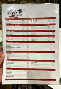 Uma em Lisbon menu n° 15