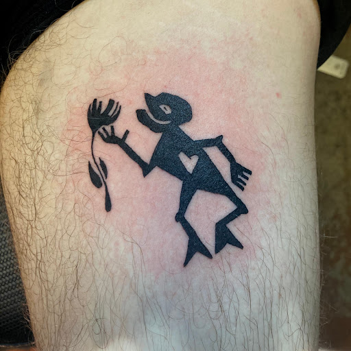 Explore patchwork tattoos ideas, creative tattoo ideas in Durango, available at Headhunter Tattoo