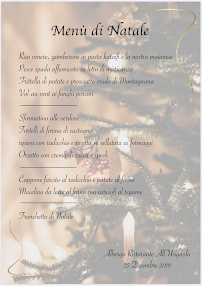Menu / carte de Albergo all'Usignolo à Auronzo di Cadore