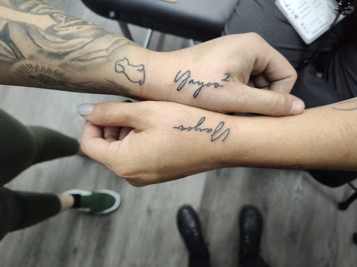 Explore dirtbike tattoo idea, creative tattoo ideas in Richland, available at The Green Room Tattoo Lounge