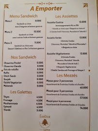 Menu / carte de Exotica à Paris