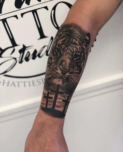 Explore illusion tattoo ideas, creative tattoo ideas in Hattiesburg, available at Everything Prime Art Studio