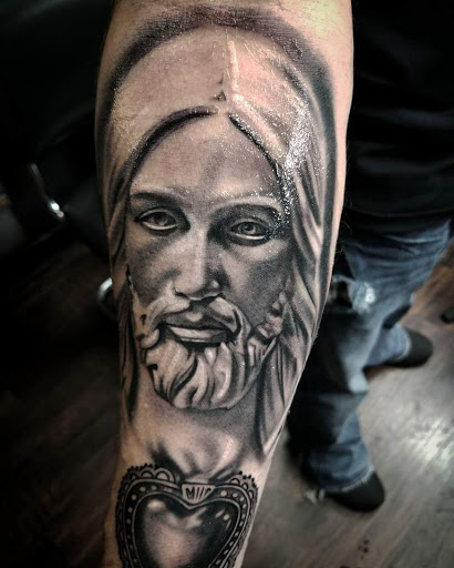 Explore angel forearm tattoo ideas, creative tattoo ideas in San Antonio, available at Firme Copias Tattoo Studio