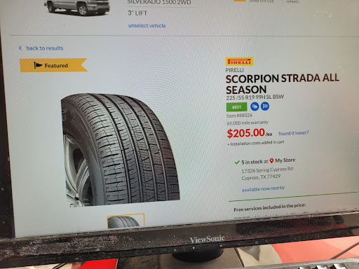 Tire Shop «Discount Tire Store - Cypress, TX», reviews and photos, 17326 Spring Cypress Rd, Cypress, TX 77429, USA