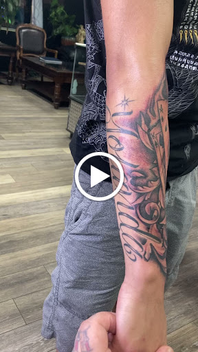 Explore upper shoulder tattoo ideas, creative tattoo ideas in Bullhead City, available at Smoke and Dagger Tattoo