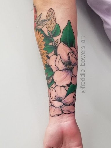 Explore red ink neck tattoo ideas, creative tattoo ideas in Jonesboro, available at Black Arrow Tattoo