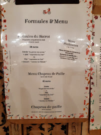 Chapeau de Paille - Bistrot Provençal à Saint-Rémy-de-Provence menu