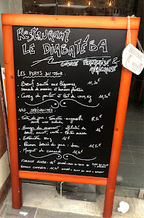 Carte du Restaurant Le Diabatéba à Toulouse