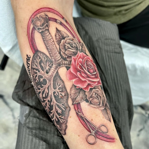 Explore trash polka tattoo ideas, creative tattoo ideas in San Diego, available at SD Tattoo