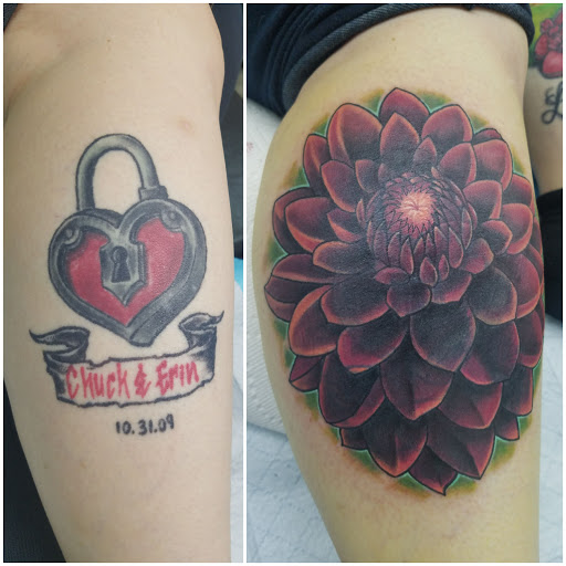 Explore wedding band tattoo ideas, creative tattoo ideas in Medina, available at Canalside Tattoo Company