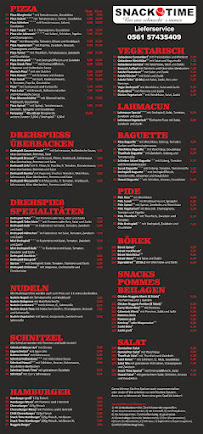 Menu / carte de Snack time Lohfelden à Lohfelden