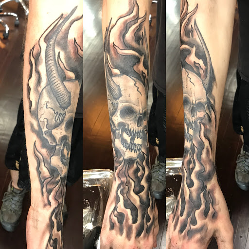 Explore mountain man tattoo ideas, creative tattoo ideas in Kansas City, available at Golden Stag Tattoo and Gallery