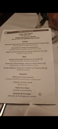 Restaurant français Le Petit Jardin Montpellier à Montpellier (le menu)