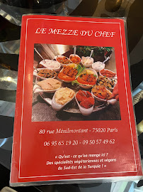 Menu / carte de Le Mezze du chef çig köfte à Paris