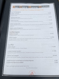 Restaurant BCBG - Bon Cidre Bonne Galette à La Baule-Escoublac (le menu)