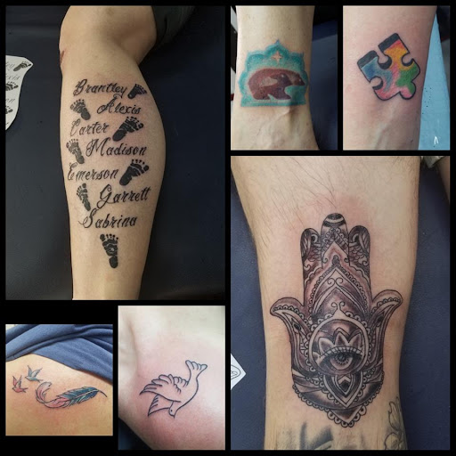 Explore half sleeve tribal tattoo ideas, creative tattoo ideas in Vinton, available at Cherry Bomb Tattoo and piercing