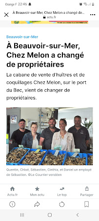 Photos du propriétaire du Restaurant de fruits de mer Chez Melon Tout Est Bon à Beauvoir-sur-Mer - n°7
