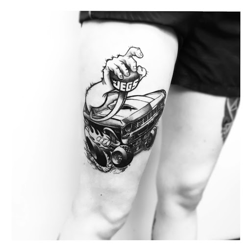 Explore small pirate tattoo ideas, creative tattoo ideas in Zumbrota, available at Art by Sinclair Tattoo Artist At Dry Bones Ink