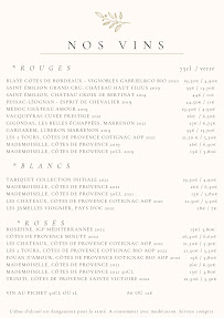 Menu du Restaurant Les Baux Haut de Cagnes à Cagnes-sur-Mer