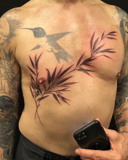 Explore baby yoda tattoo ideas, creative tattoo ideas in Astoria, available at Supernova Tattoo