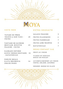 Restaurant MOYA à Cagnes-sur-Mer (la carte)
