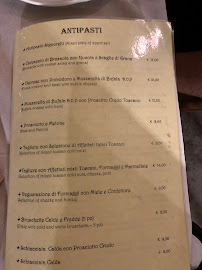 Menu du Caffè del Teatro à Cortona