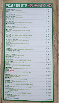 Menu / carte de Pizza Tintino à Latresne