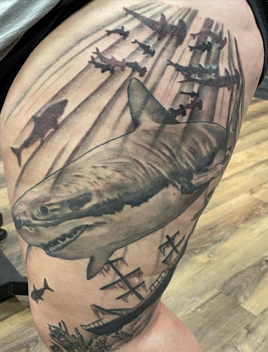 Explore back of shoulder tattoo ideas, creative tattoo ideas in Leavenworth, available at Righteous Tattoo Studio