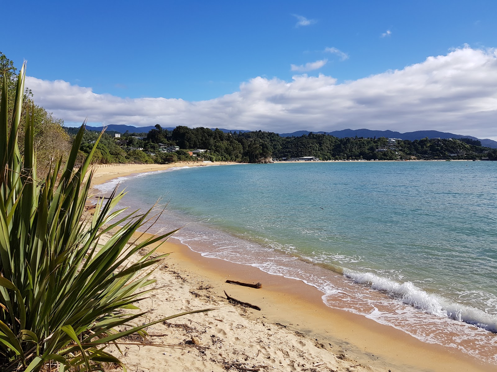 Fotografie cu Little Kaiteriteri Beach cu o suprafață de nisip strălucitor