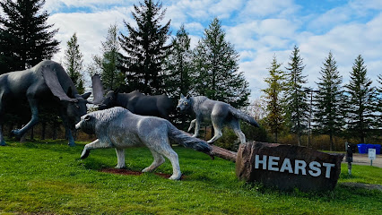 Moose and Wolves statue
