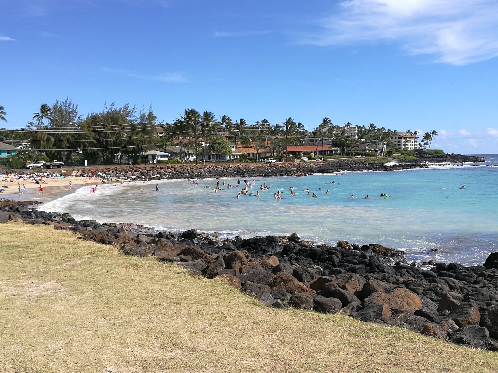 Foto van Brennecke's Beach met kleine baai