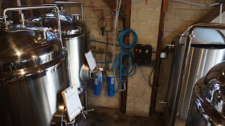 A row of beer taps