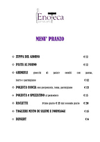 Menu / carte de Enoteca Wine Bar da Giorgio à San Sicario Alto