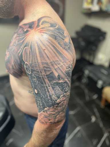 Explore forearm arrow tattoo ideas, creative tattoo ideas in Beaufort, available at Beaufort Tattoo Kompany