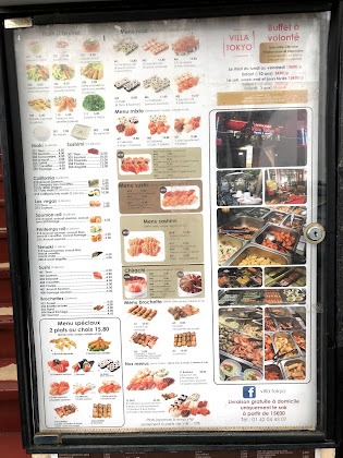 menu du restaurants Villa Tokyo à Nanterre