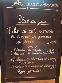 Menu du Au petit bonheur à Arudy