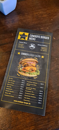 Cowboys Burger Saloon à Koblenz menu