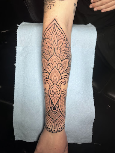 Explore chest to arm tattoo ideas, creative tattoo ideas in Waxahachie, available at Satori Tattoo Collective