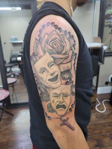 Explore upper arm cover up tattoo ideas, creative tattoo ideas in Roanoke, available at Saint Cecilias Art Studio