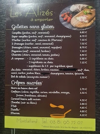 Menu du Les Alizés à Montbéliard