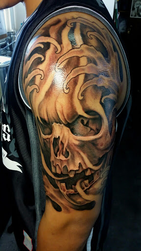 Explore greek tattoo sleeve ideas, creative tattoo ideas in Waipahu, available at Inkflicted Tattoo