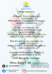 Carte du Summer Time Ristorante Pizzeria 2024 à Lido