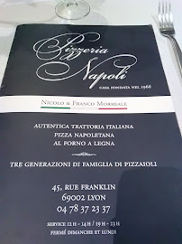 Restaurant italien Pizzeria Napoli Chez Nicolo & Franco Morreale à Lyon (la carte)