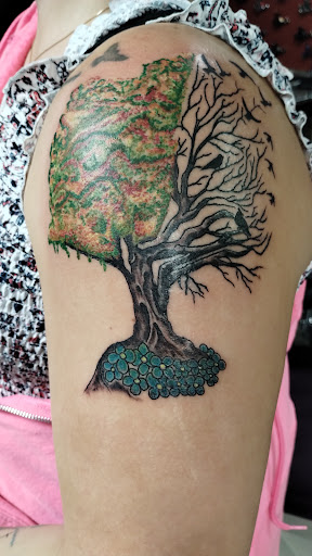 Explore crescent moon tattoo ideas, creative tattoo ideas in Brodhead, available at Sinnin Skinn InkWorks
