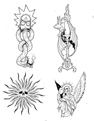 Explore patchwork ideas tattoos, creative tattoo ideas in Cocoa, available at Rorschach Tattoo Shop and Piercing Studio