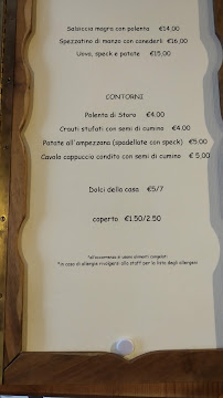 Chalet Passo Cimabanche à Cimabanche menu