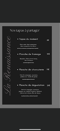 Menu du La Renaissance à Barjac