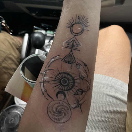 Explore stitch tattoo ideas for ladies, creative tattoo ideas in Harrah, available at Gypsy Blood Body Art Studio