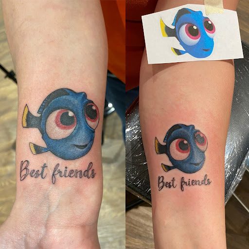 Explore dog tattoo ideas for men, creative tattoo ideas in Vancouver, available at Headstrong Tattoo Studio & Piercing