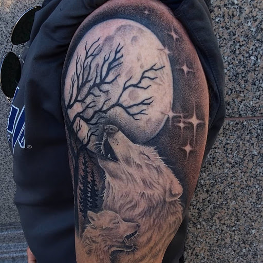 Explore womens leg sleeve tattoo ideas, creative tattoo ideas in Spokane, available at Anchored Art Tattoo